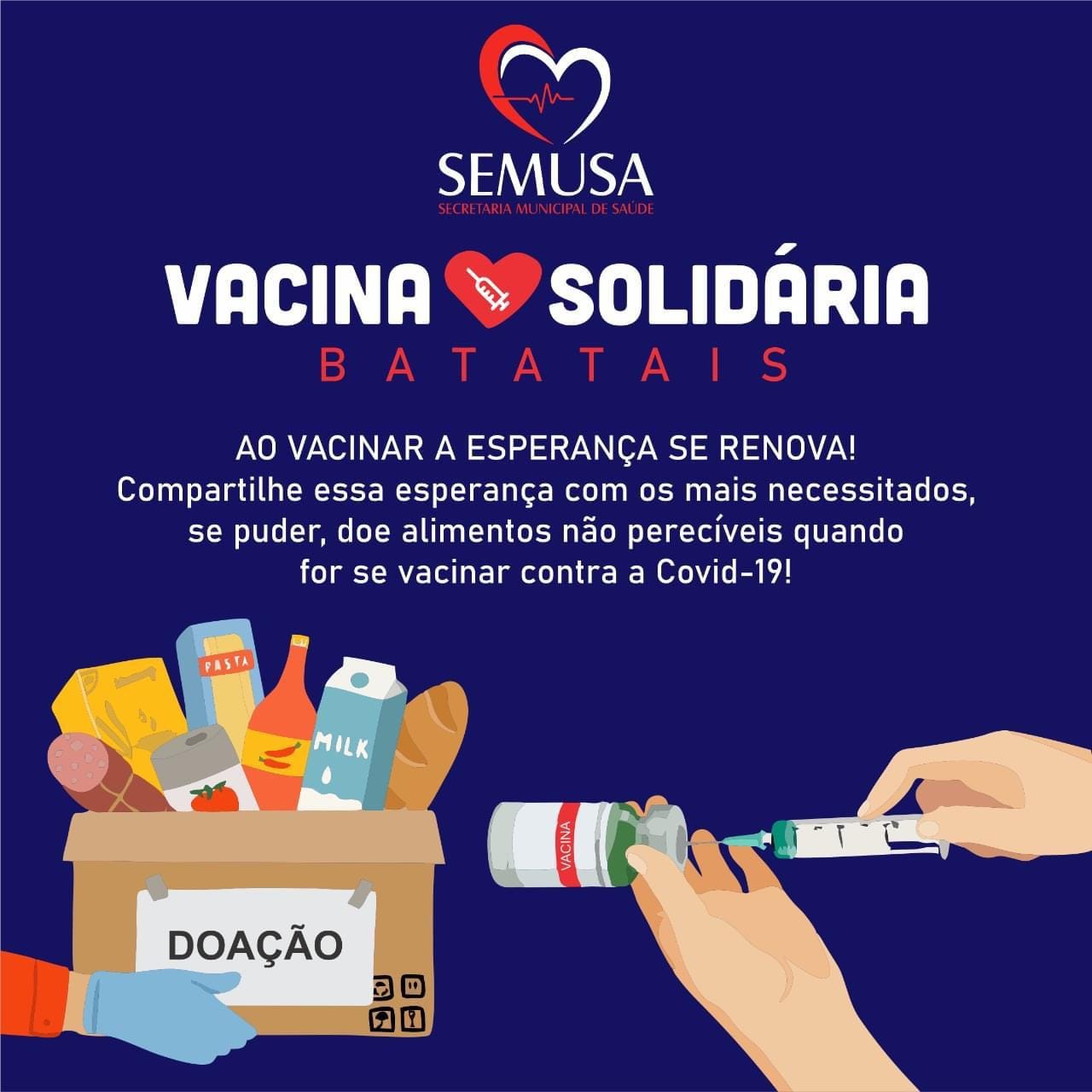 Aqui a 'Vacina é Solidária'