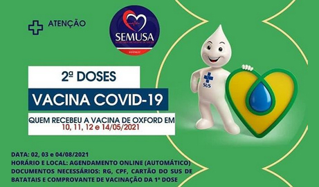 Segundas doses da vacinação contra a covid-19