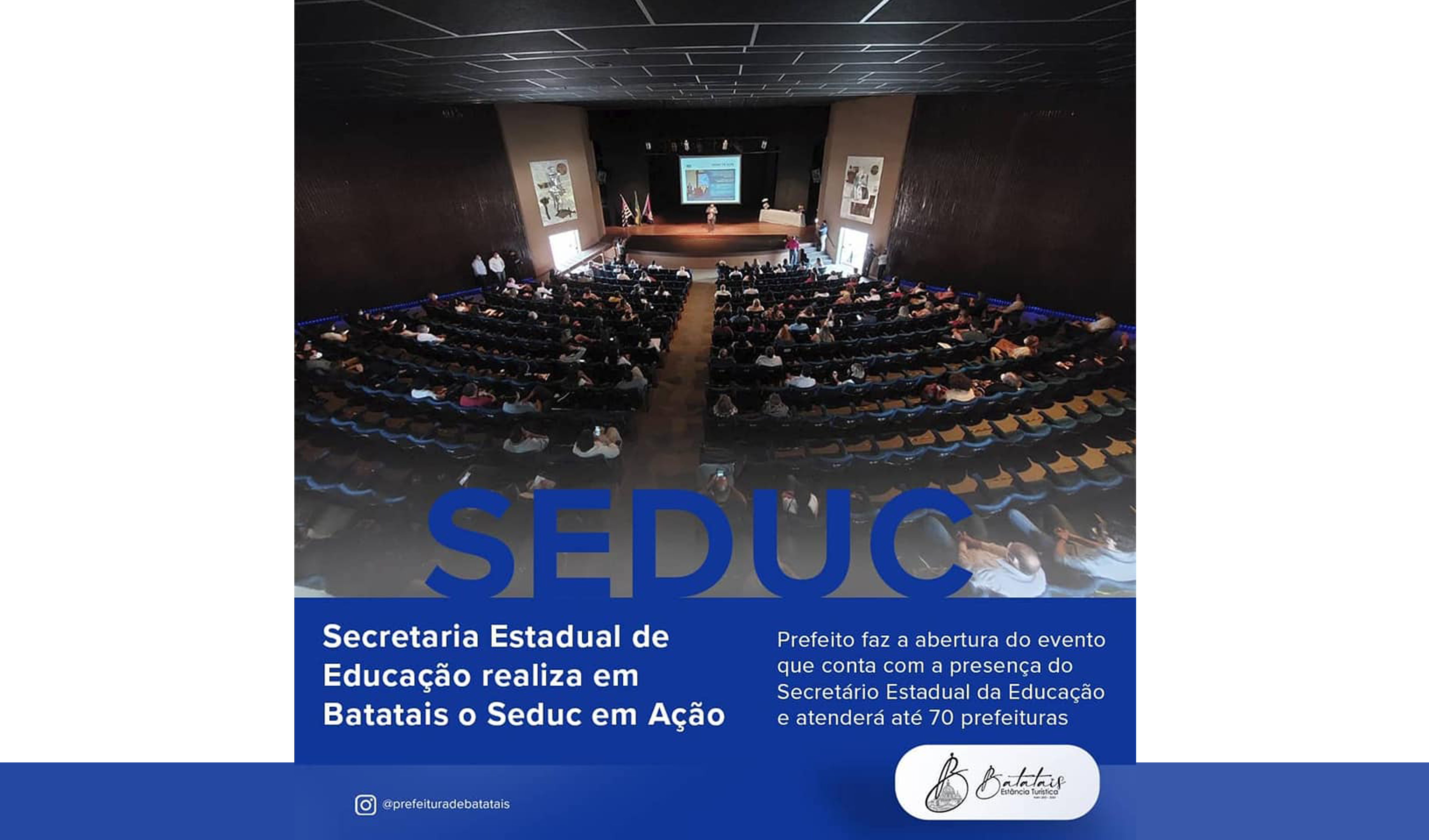 Batatais está recebendo a visita do Secretário de Estado da Educação Rossieli Soares da Silva.