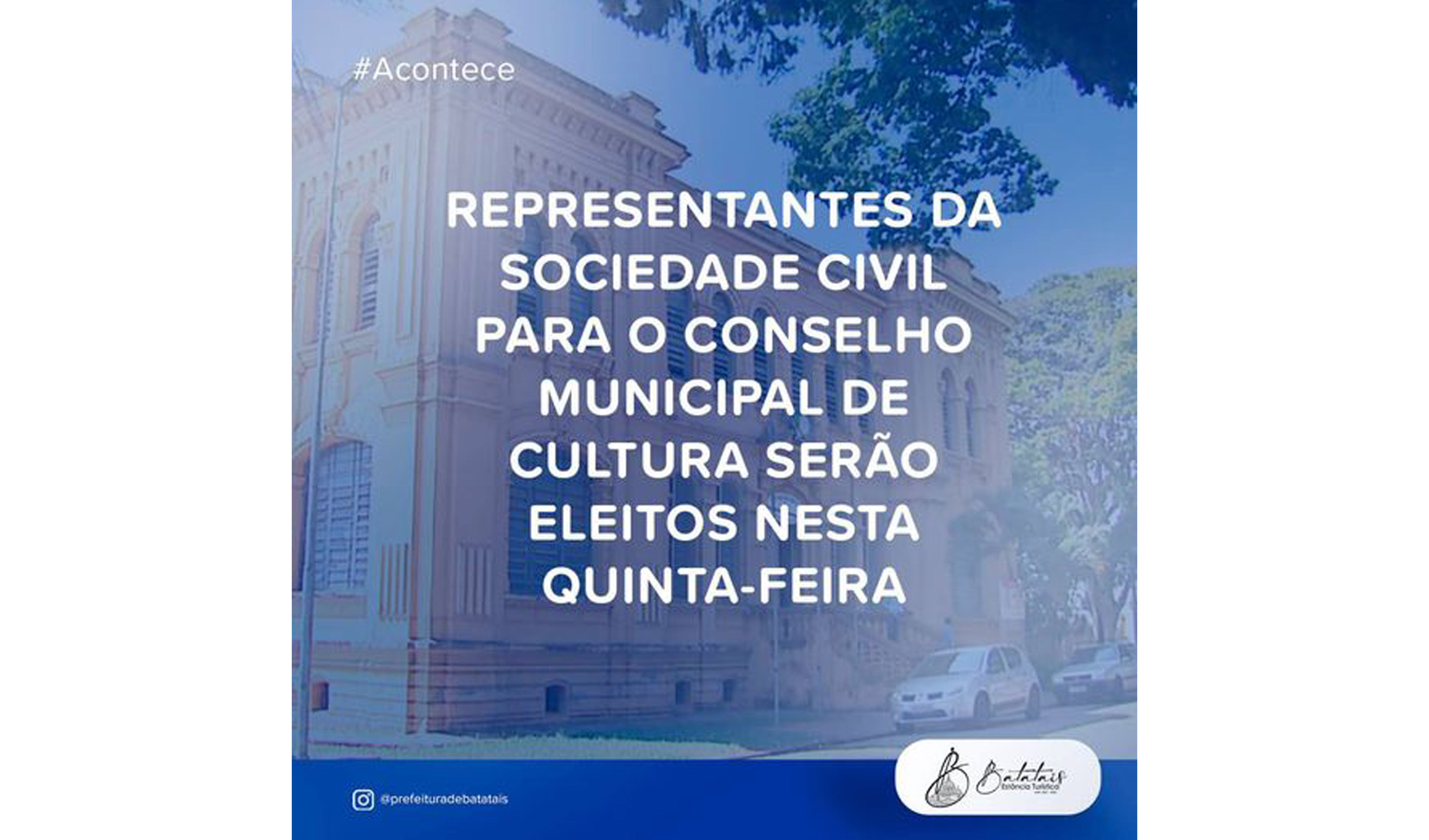 Representantes da sociedade civil para o Conselho Municipal de Cultura serão eleitos nesta quinta-feira.