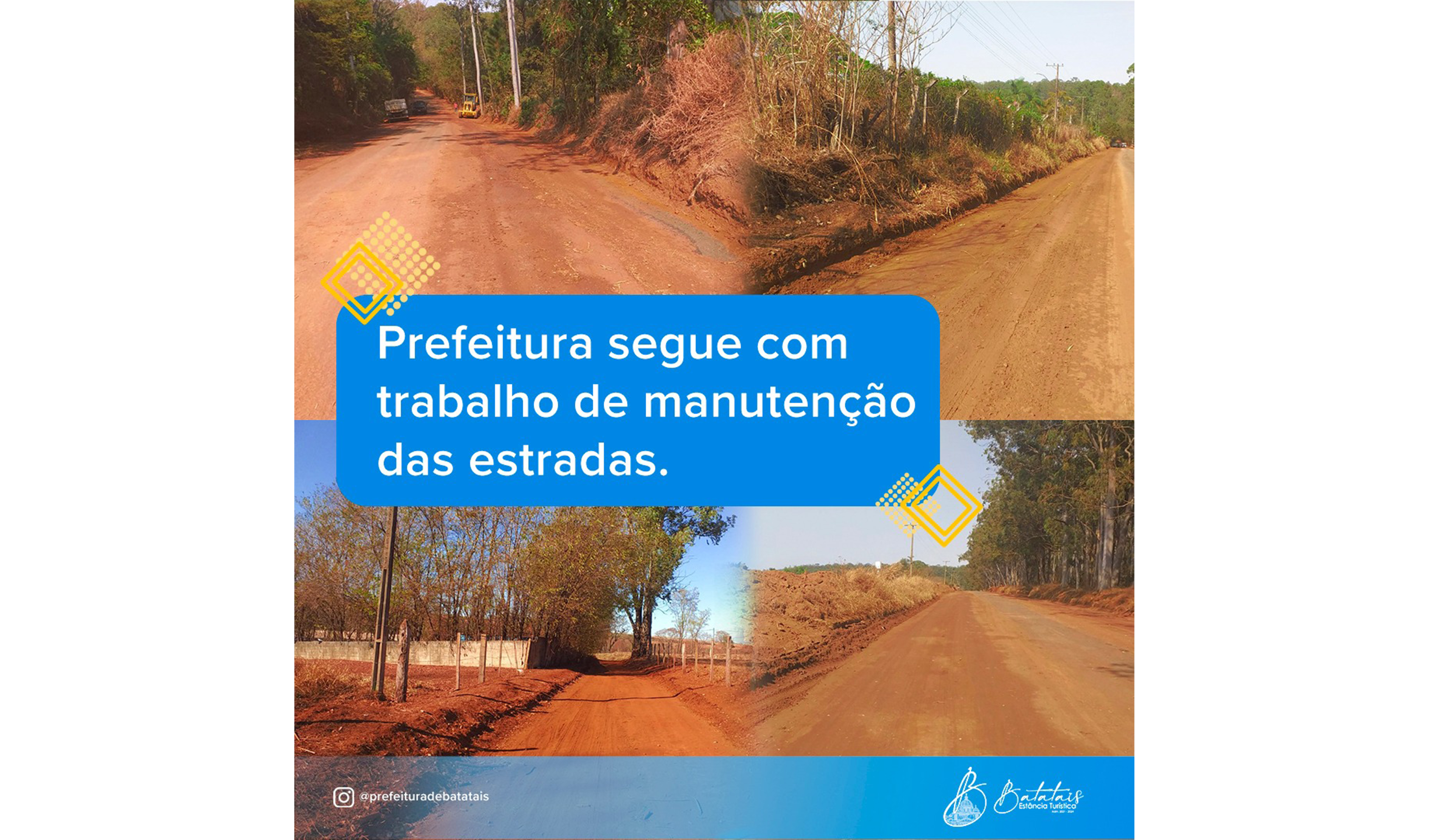 Prefeitura segue com trabalho de manutenção das estradas