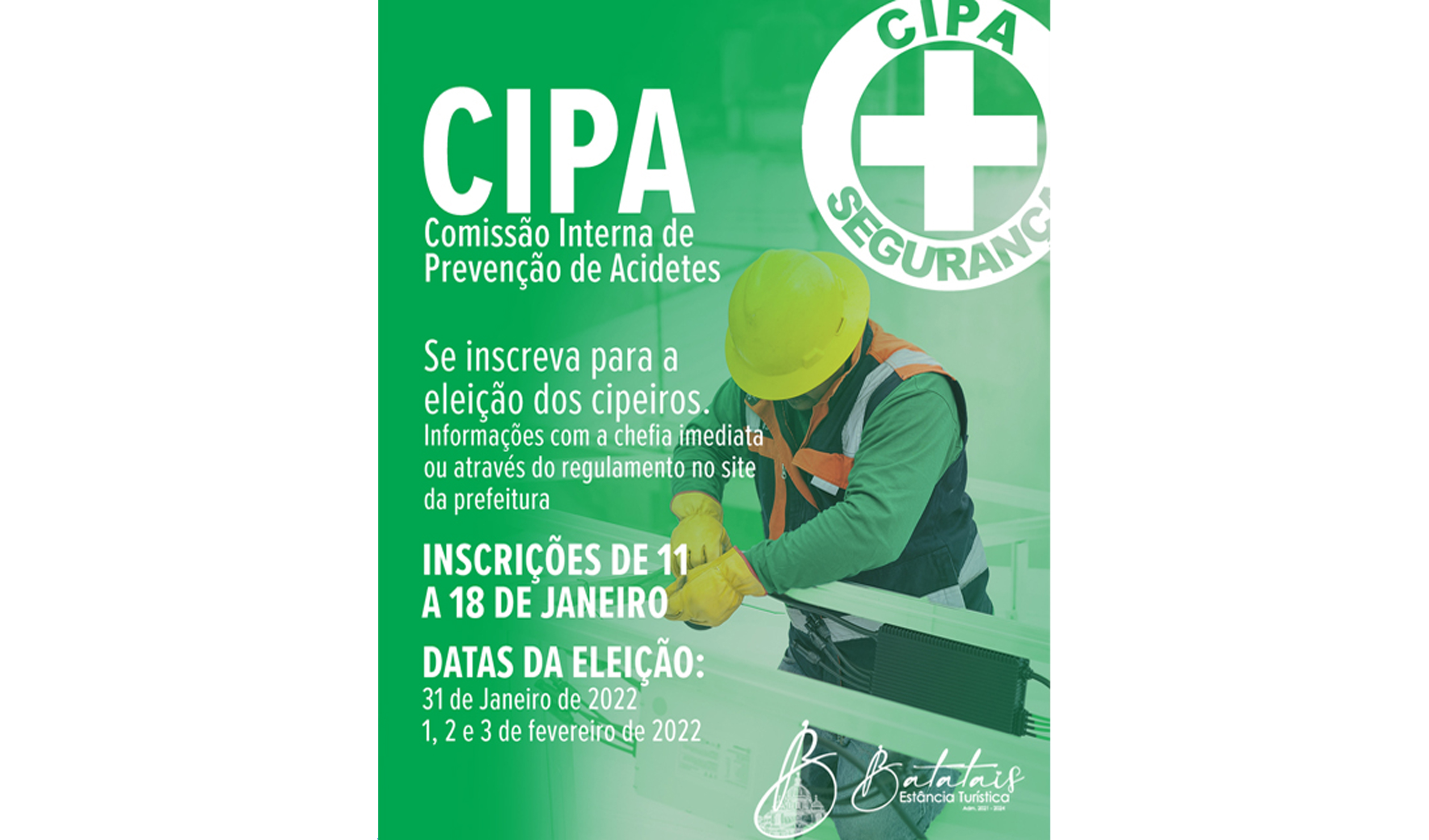 Prefeitura de Batatais realiza a eleição para a CIPA - Comissão Interna de Prevenção de Acidentes.