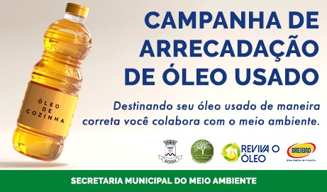 Atenção para a Campanha de arrecadação de óleo usado