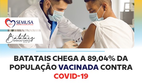 Batatais chega a 89,04% da população vacinada contra Covid-19