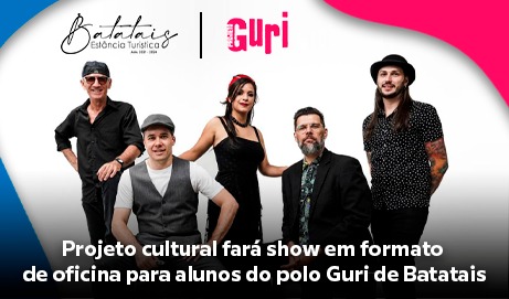 Projeto cultural fará show em formato de oficina para alunos do polo Guri de Batatais.