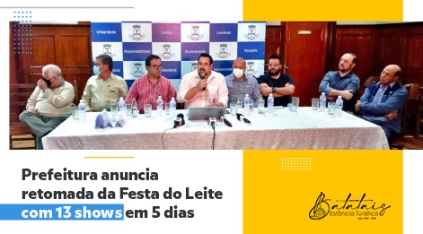 Prefeitura anuncia retomada da Festa do Leite com 13 shows em 5 dias.