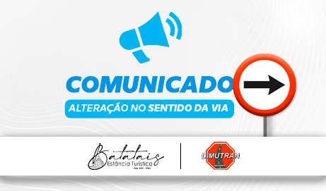 Comunicado de mudança de ‘mão de direção’ e interdição.