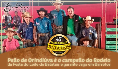 Peão de Orindiúva é o campeão do Rodeio da Festa do Leite de