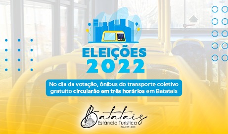 Eleições 2022: No dia da votação, ônibus do transporte coletivo gratuito circularão em três horários em Batatais