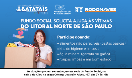 Fundo Social solicita ajuda às vítimas do litoral norte de São Paulo