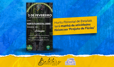 Horto Florestal de Batatais terá manhã de atividades físicas no ‘Projeto de Férias’