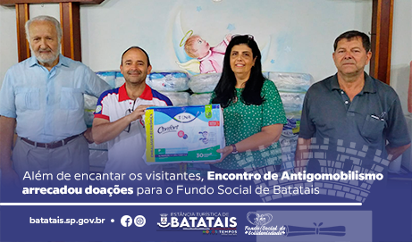 Além de encantar os visitantes, Encontro de Antigomobilismo arrecadou doações para o Fundo Social de Batatais