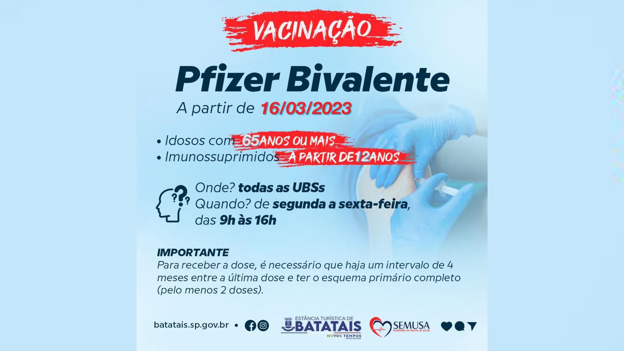 Vacinação bivalente contra a Covid-19 se estende a idosos com 65 anos ou mais
