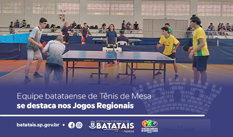 Batatais se destaca no tênis de mesa durante os 65º Jogos Regionais do Interior em Barretos