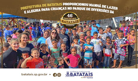 Prefeitura de Batatais proporcionou manhã de lazer e alegria para crianças no Parque de Diversões da Festa do Leite