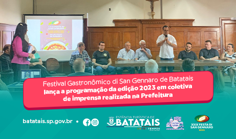 Festival Gastronômico di San Gennaro de Batatais lança a programação da edição 2023 em coletiva de imprensa realizada na Prefeitura