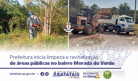 Revitalização de áreas públicas no bairro Morada do Verde é iniciada pela Prefeitura de Batatais