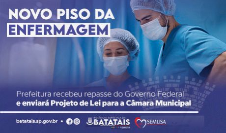 Prefeitura de Batatais garante novo piso salarial para profissionais de enfermagem