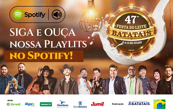 Playlist reúne músicas dos artistas que se apresentam na 47ª Festa do Leite