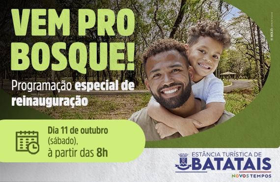 Bosque Municipal será reinaugurado neste sábado com programação completa para toda a família – veja o que vai rolar no dia 11