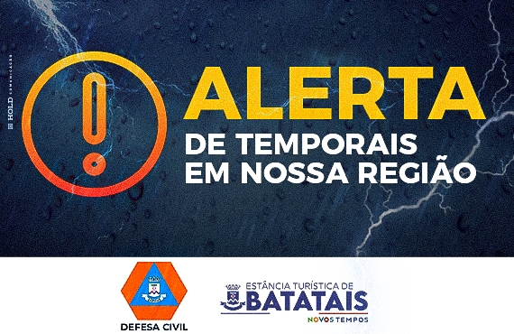 Defesa Civil emite alerta para fortes chuvas e ventos intensos em Batatais e região
