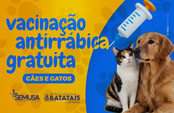Prefeitura de Batatais promove vacinação antirrábica para cães e gatos