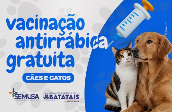Prefeitura de Batatais promove vacinação antirrábica para cães e gatos