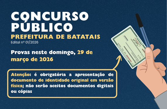 Provas do Concurso Público 01/2026 acontecem neste domingo em Batatais