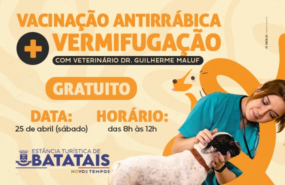 Proteja seu pet e sua família: participe da campanha gratuita de vacinação antirrábica e vermifugação em Batatais