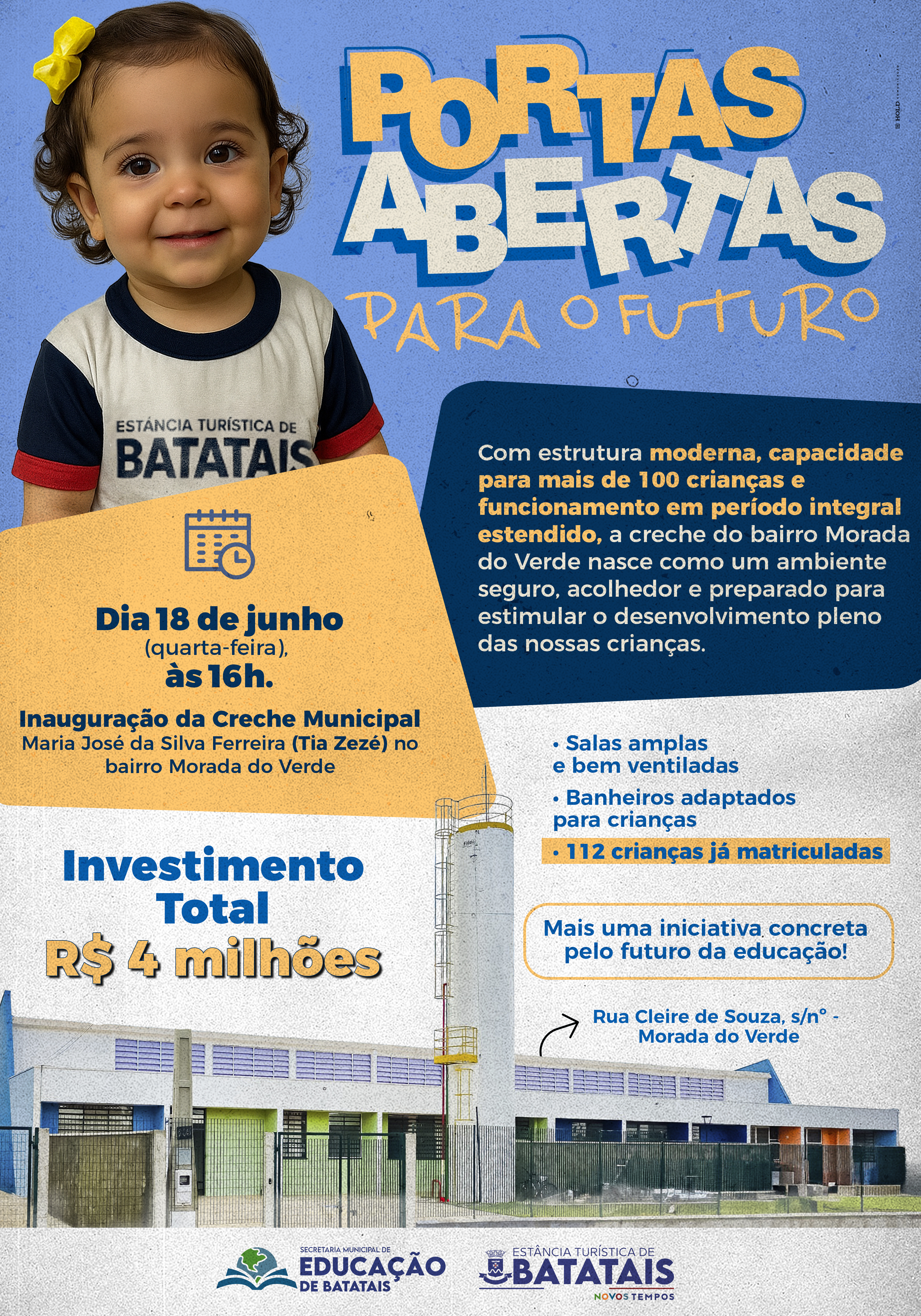 Jornal 1 pagina 28x40cm • Batatais • 5743 • Inauguração Creche Morada do Verde